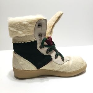 Oscar Sport Elisa Cream Goat Fur Winter Ski boots Sz 9.5